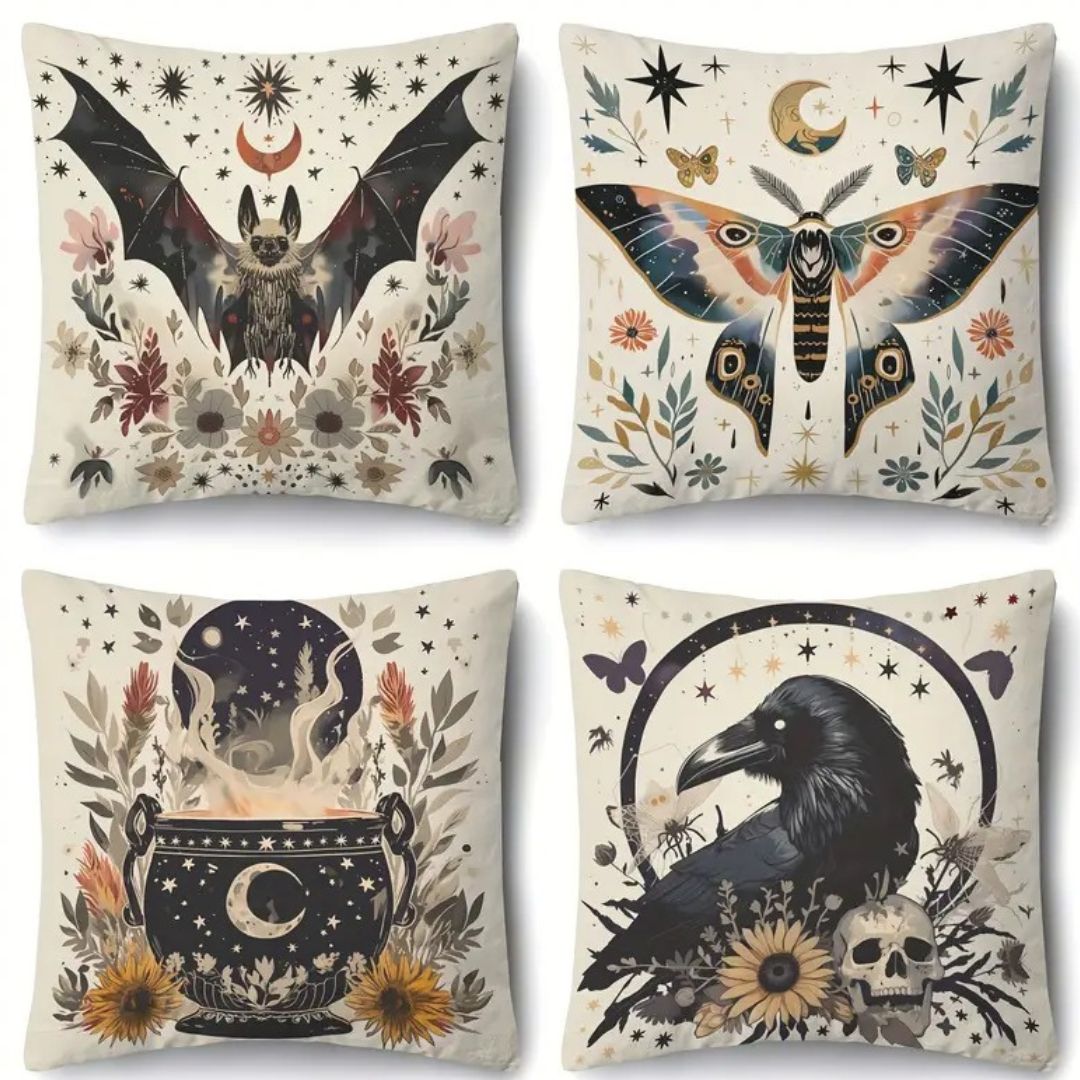 Gothic Halloween Throw Pillow Covers