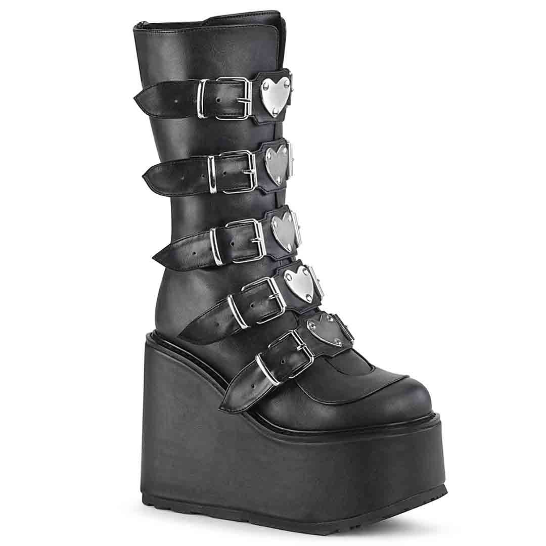 Swing-230 Platform Boots - Matte Black