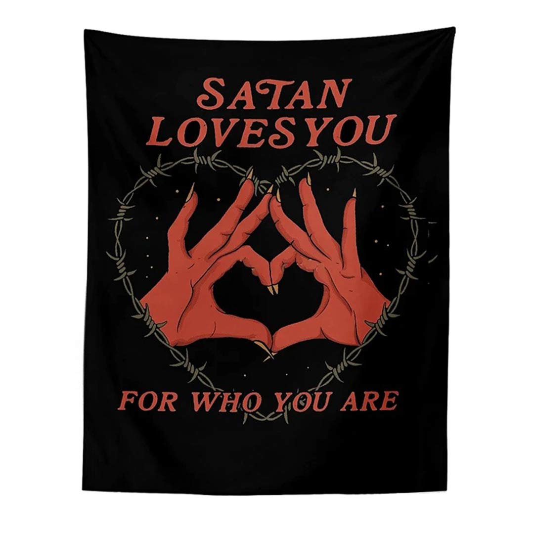 Satan Loves You Wall Tapestry