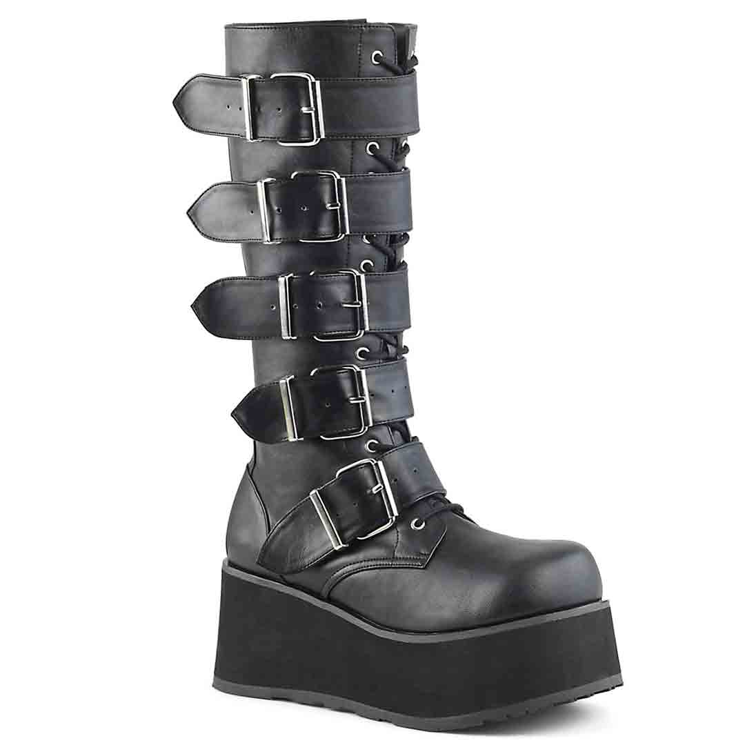 Trashville-518 Platform Boots - Matte Black