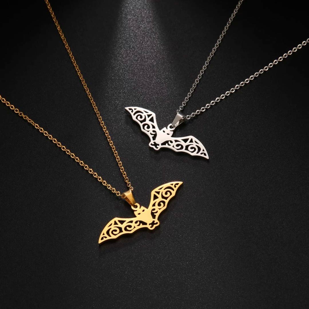 Flying Bat Pendant Necklace