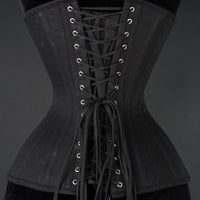 Thumbnail for Black Cotton Longline Extreme Waist Clasp Corset