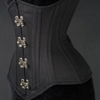 Thumbnail for Black Cotton Longline Extreme Waist Clasp Corset