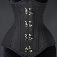 Thumbnail for Black Cotton Longline Extreme Waist Clasp Corset