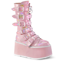 Thumbnail for Damned-225 Platform Boots - Baby Pink Patent