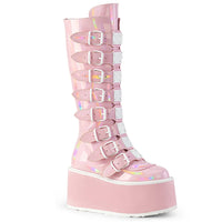 Thumbnail for Damned-318 Platform Boots - Baby Pink Patent