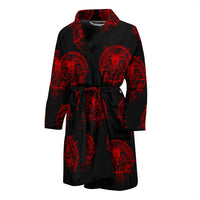 Thumbnail for Red Brutal Baphomet Men's Bath Robe