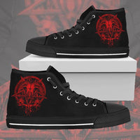 Thumbnail for Red Brutal Baphomet Ladies High Tops