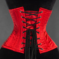 Thumbnail for Red Satin Double Boned Waist Cincher