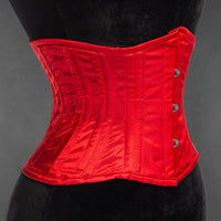 Thumbnail for Red Satin Double Boned Waist Cincher