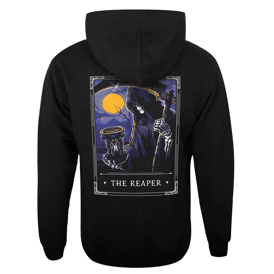 Deadly Tarot Legends - The Reaper Unisex Black Pullover Hoodie